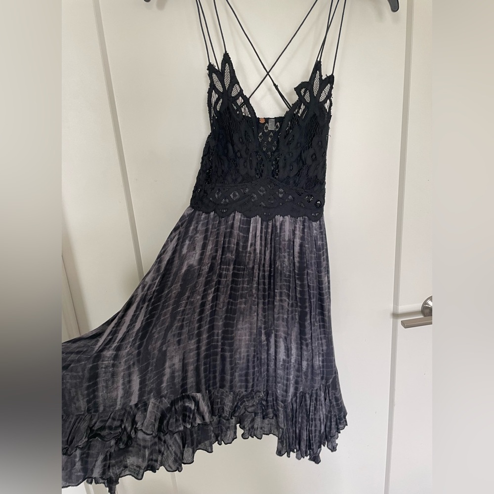 Free people cotton and lace flowy dress xs